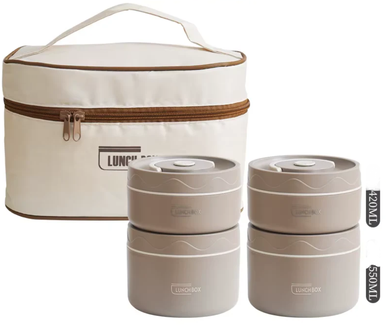 Insulated Stainless Steel Portable Lunch Box - Leakproof Multi-Layer Bento for Students