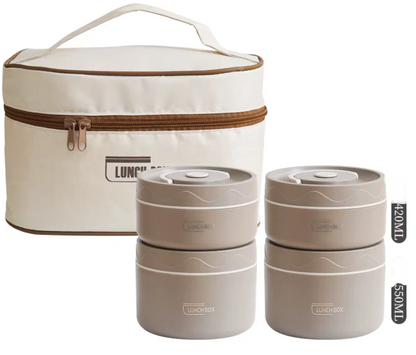 Insulated Stainless Steel Portable Lunch Box - Leakproof Multi-Layer Bento for Students
