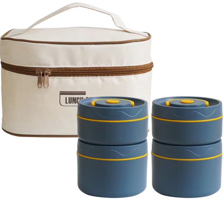 Insulated Stainless Steel Portable Lunch Box - Leakproof Multi-Layer Bento for Students
