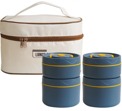 Insulated Stainless Steel Portable Lunch Box - Leakproof Multi-Layer Bento for Students