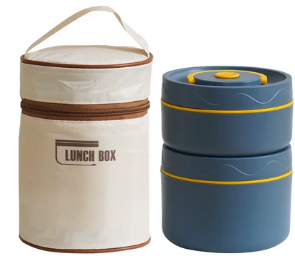 Insulated Stainless Steel Portable Lunch Box - Leakproof Multi-Layer Bento for Students