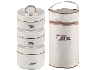 Insulated Stainless Steel Portable Lunch Box - Leakproof Multi-Layer Bento for Students