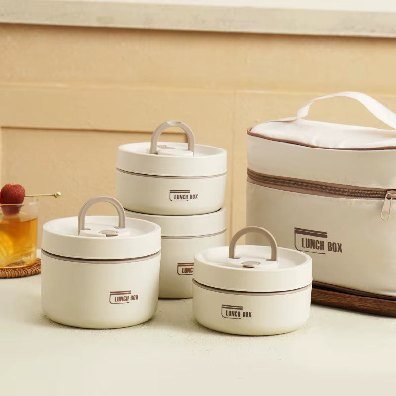 Insulated Stainless Steel Portable Lunch Box - Leakproof Multi-Layer Bento for Students