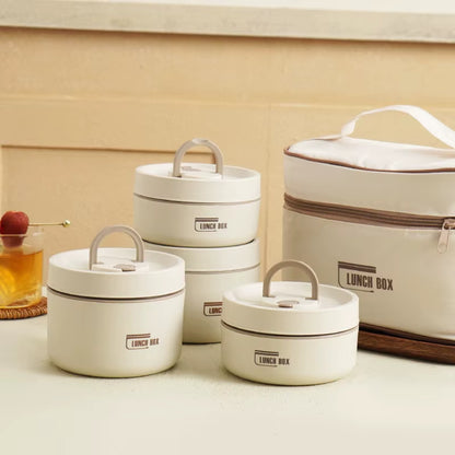 Insulated Stainless Steel Portable Lunch Box - Leakproof Multi-Layer Bento for Students